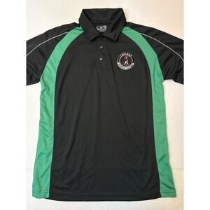 Dolmen Clothing Ireland Legendary Links Golf Polo Shirt Mens Medium Black Green